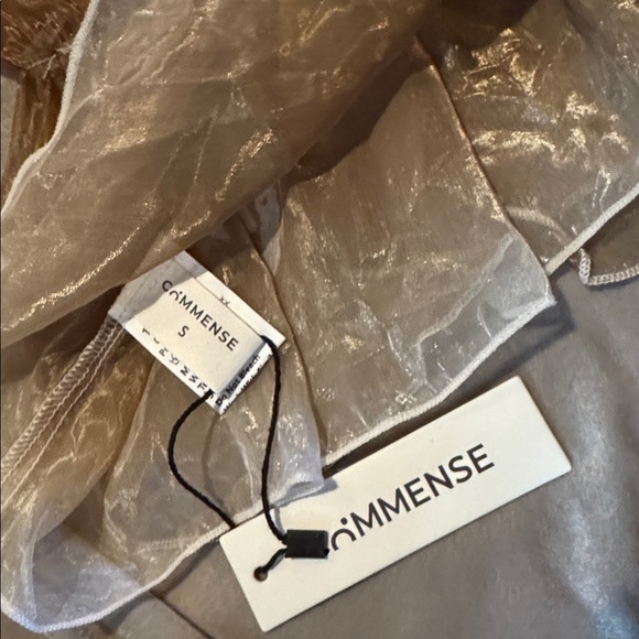 Commense Semi-Sheer Gradient Floral Off-Shoulder Chiffon Top - Picture 2 of 5